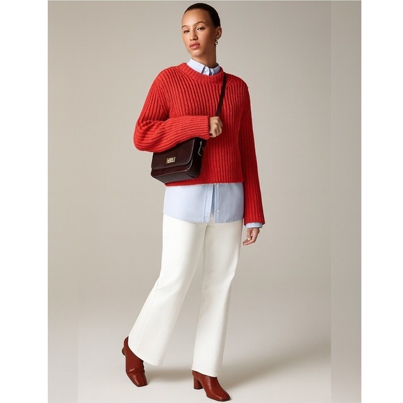J. Crew Heritage Cotton Fisherman Crewneck Sweater Size...